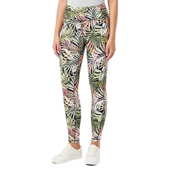 DKNY Athletic Pants S Midweight Sport Compression Legging Tropical Activewear - Picture 6 of 9